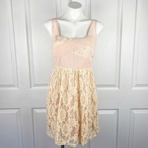 ModCloth Minuet Lace Cream/ Blush Cocktail Dress